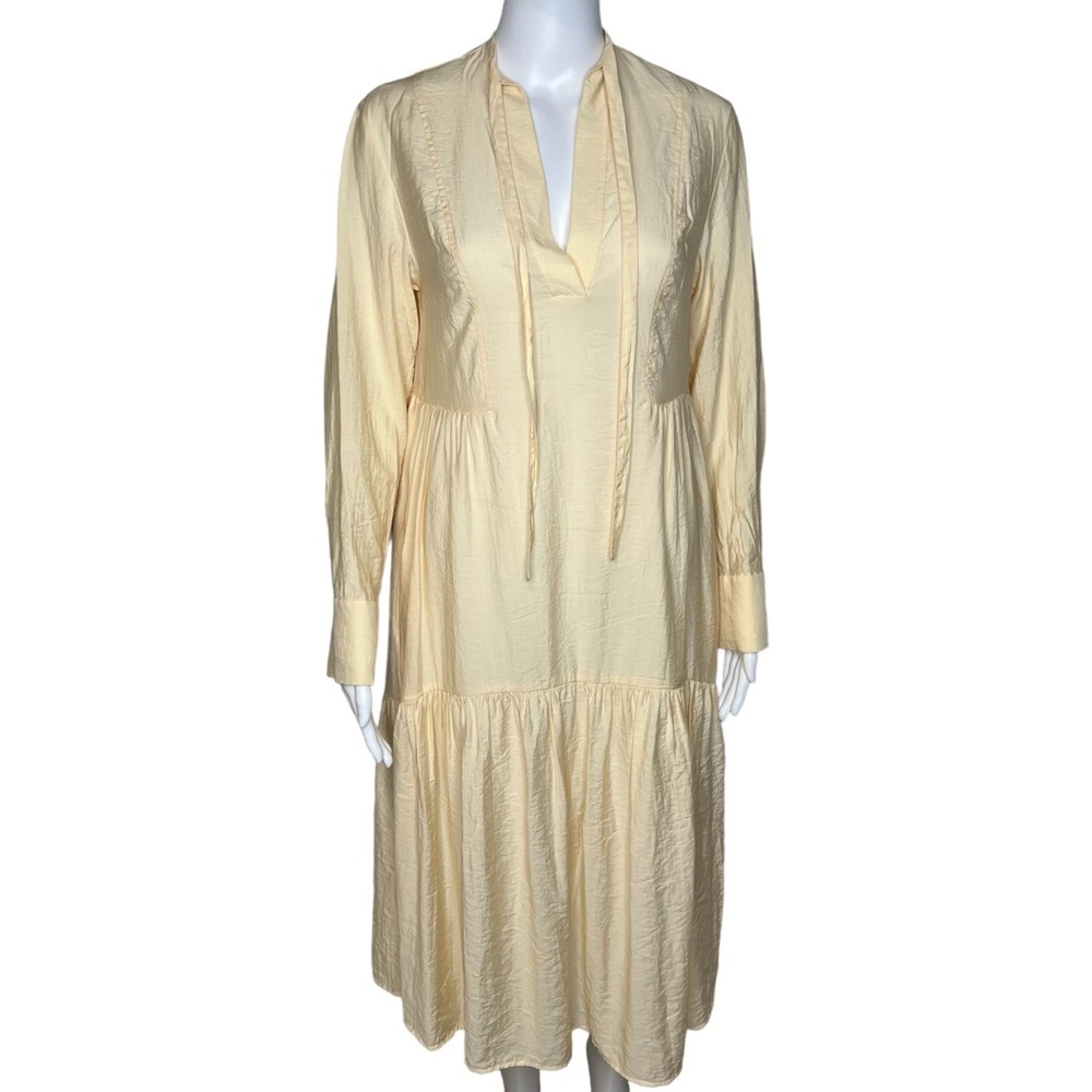 Vince Tiered Long Sleeve Midi Dress XS - Picture 2 of 7